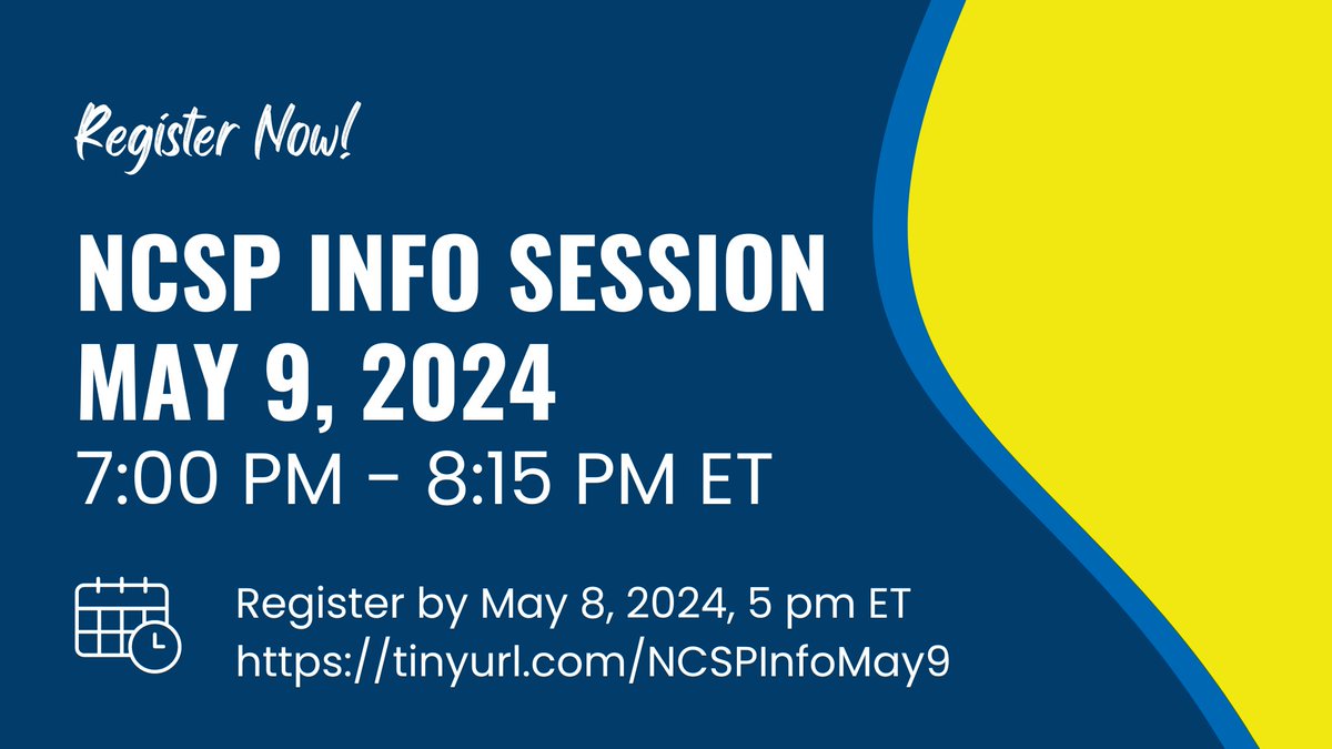 Want to translate research into action? Have questions about NCSP or the application process? Participate in our virtual information session on May 9th with current program directors and scholars! #ApplyNCSP @NCSP_DUKE @NCSP_UCLA @NCSP_UCSF @ncspMICHIGAN @NCSP_PENN @NCSP_YALE
