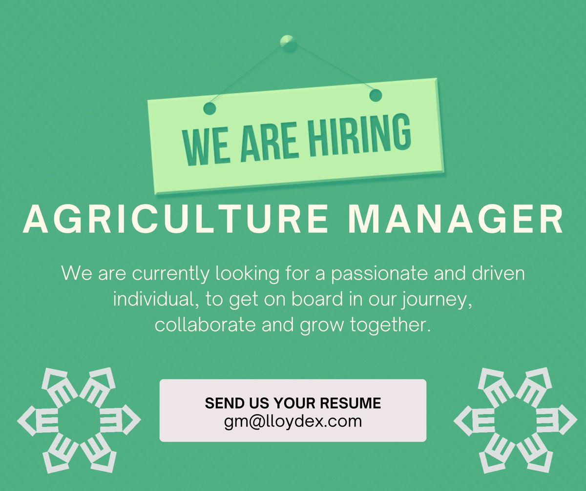 Start a career in the amazing event industry with Lloyd Ex!
We are seeking a dedicated and experienced Agriculture Manager to oversee all aspects of our agricultural operations. 

Send resume to gm@lloydex.com