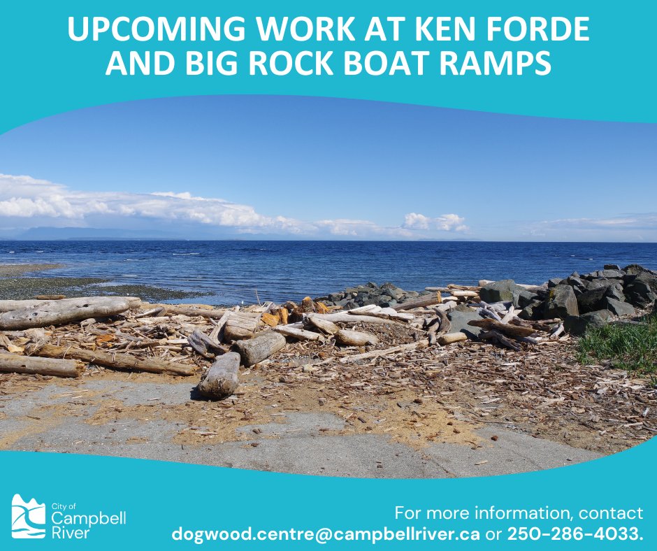 The City will begin summer clearing of the Ken Forde and Big Rock boat ramps next week. 🚤 📅 Ken Forde Boat Ramp will be closed May 6 and May 7, 2024. 📅 Big Rock Boat Ramp will be closed from May 8 to May 10, 2024. Read the full advisory: campbellriver.ca/news-releases