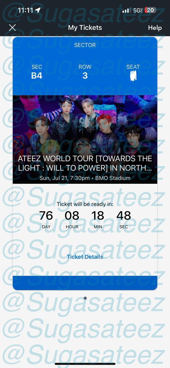 WTS ATEEZ TOUR in LA - BMO Stadium 
 -1 ticket
-Face value ($448) 
- Section: B4 Row 3 (SECTOR)
-Zelle or Paypal 
-Can show any proof! Please DM for any questions!☺️
 -Please RT! ♡
#ATEEZTOUR #ATEEZtickets #TowardsTheLight #Ateezworldtour #TowardsTheLightLA #ATEEZinLA