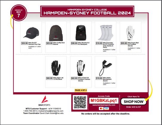 Tiger fans the H-SC Football Team Store is back! 4 DAYS LEFT!!! Hit the link below and use our code to gear up for the 2024 season! bsnteamsports.com/shop/M1GBKzLpq1 #RollTigers