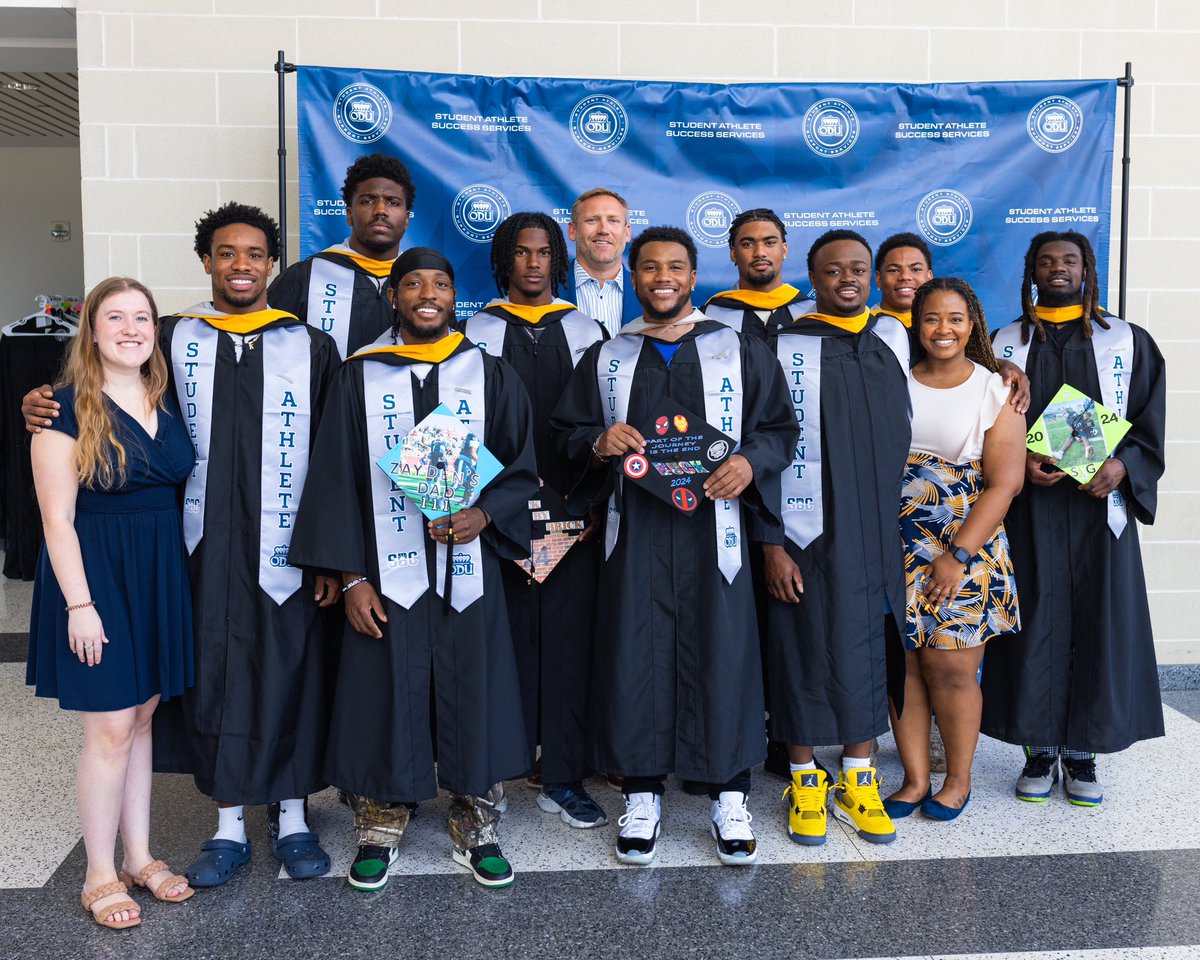 Proud of the work these men have put in to get to this moment! Congrats to these ODU Graduates!🎓 #ReignOn | #RFG