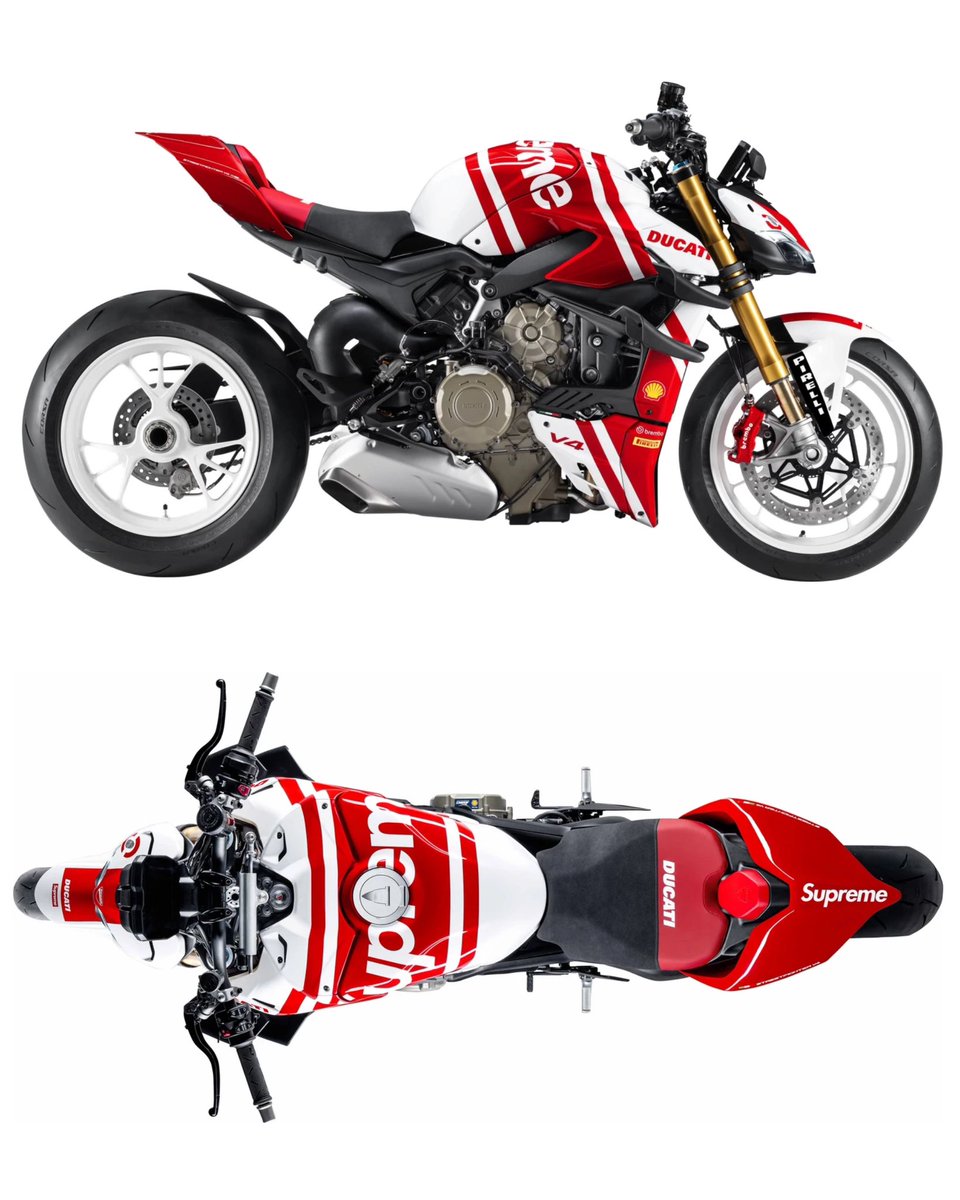 Supreme®/Ducati® Streetfighter V4 S is expected to retail for $50,000! Dropping later this month, so stay tuned for confirmed release date and more details. What are your thoughts on this price tag? Who’s gonna grab one?