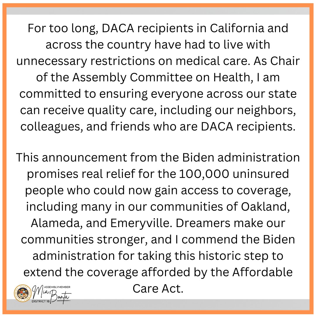 Today, @POTUS announced a rule to grant immigrants access to health coverage and subsidies under the ACA. For too long been forced to grapple with extreme healthcare costs and delay essential care due to lack of access to coverage. Read my full statement👇 #ACA