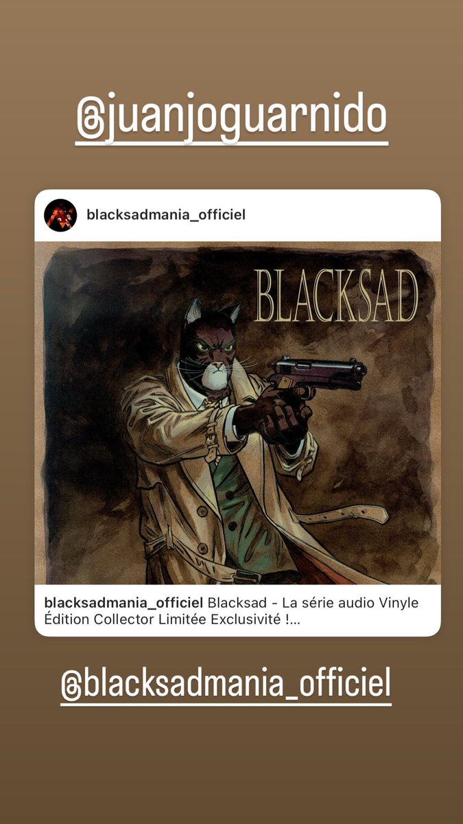 Blacksad - La série audio Vinyle Édition Collector Limitée Exclusivité !

#Dargaud #JuanjoGuarnido #chat #enquete #detective
#artwork 
blacksadmania_officiel
#juandíazcanales #DarkHorseComic
#NormaEditorial  #buste #figurines #BDfrancobelge #vinylcollection