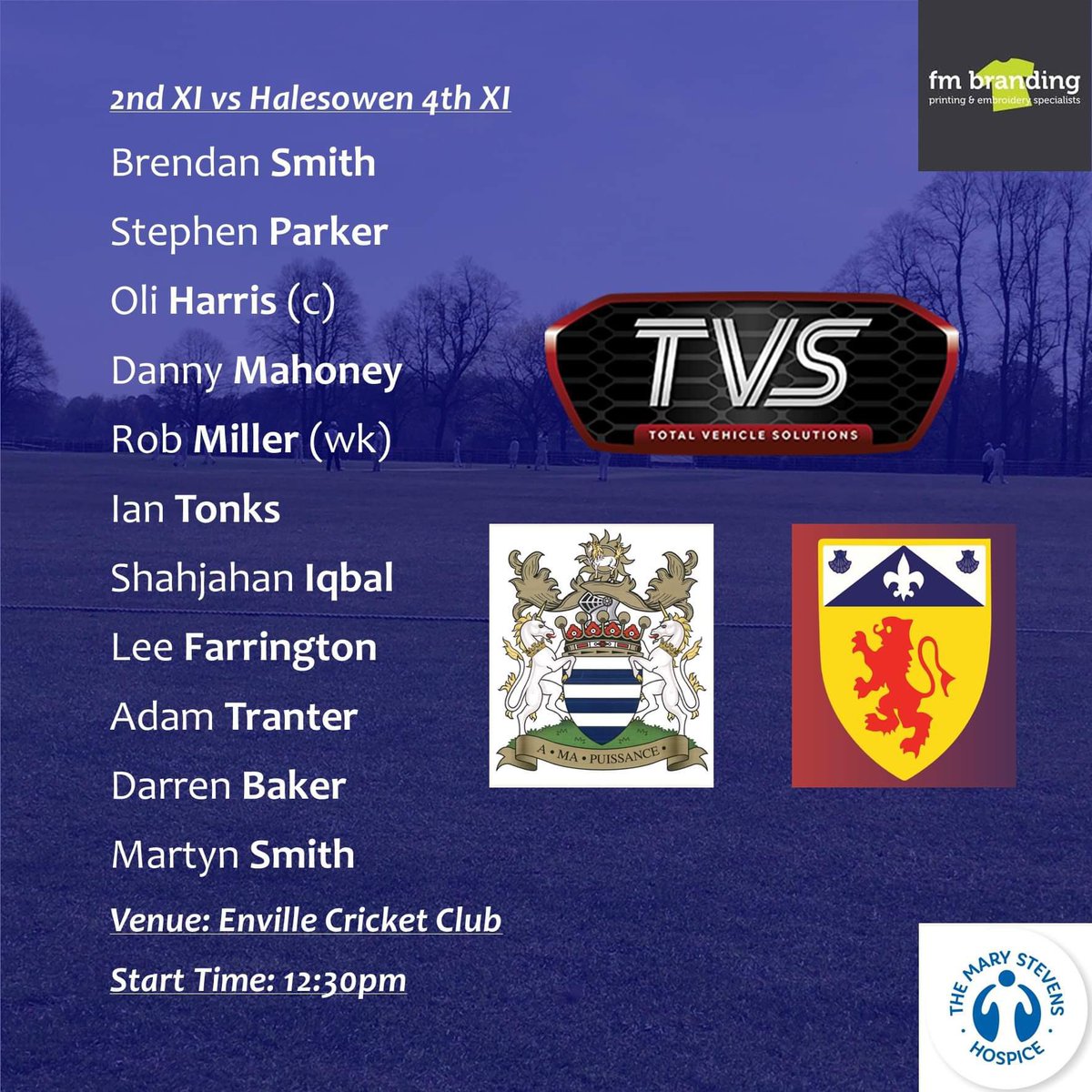 This weekends teams are in! 1st XI travel to Barnards Green 2nd XI 2nd XI host Halesowen 4th XI 3rd XI host Old Hill 3rd XI Massive thanks once again to Tvs Cars LTD for being the match ball sponsor for this weeks home game, you can check them out at tvscars.co.uk