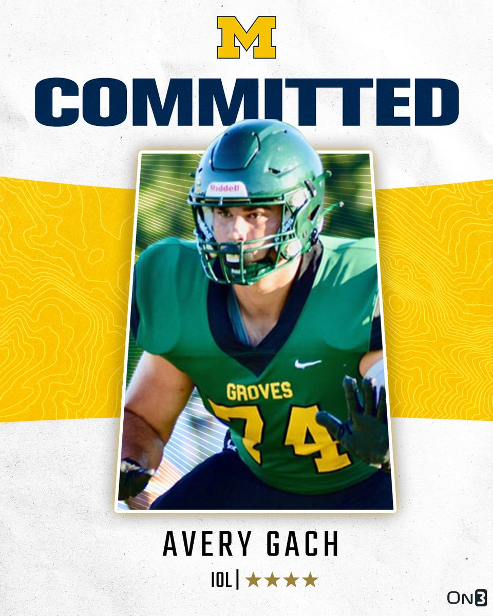 🚨BREAKING🚨 4-star IOL Avery Gach has committed to Michigan〽️ More from @SWiltfong_: on3.com/college/michig…