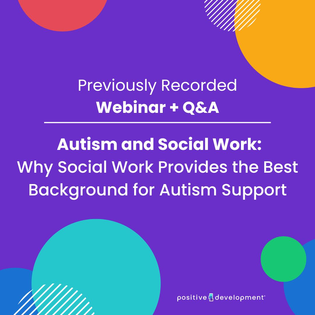PositiveDev's tweet image. 💫 Curious how #SocialWork prepares you to support #Autistic youth &amp;amp; families?

🎥 Our on-demand webinar/Q&amp;amp;A session is a good place to start! 

👉 Watch now for helpful insights and discover how your skills can make a meaningful impact!

bit.ly/49WtjdO

#TeamPD #Autism