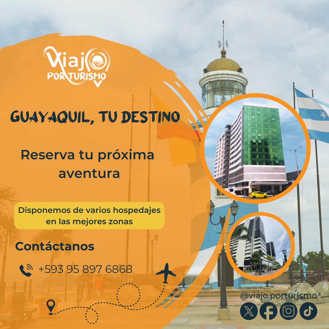 ¡Descubre Guayaquil y haz que tus viajes sean inolvidables! 🌟 Haz tu reserva con nosotros y vive el placer del descanso en la vibrante Perla del Pacífico. 💼✨

#viajes #Guayaquil #Ecuador #turismorural