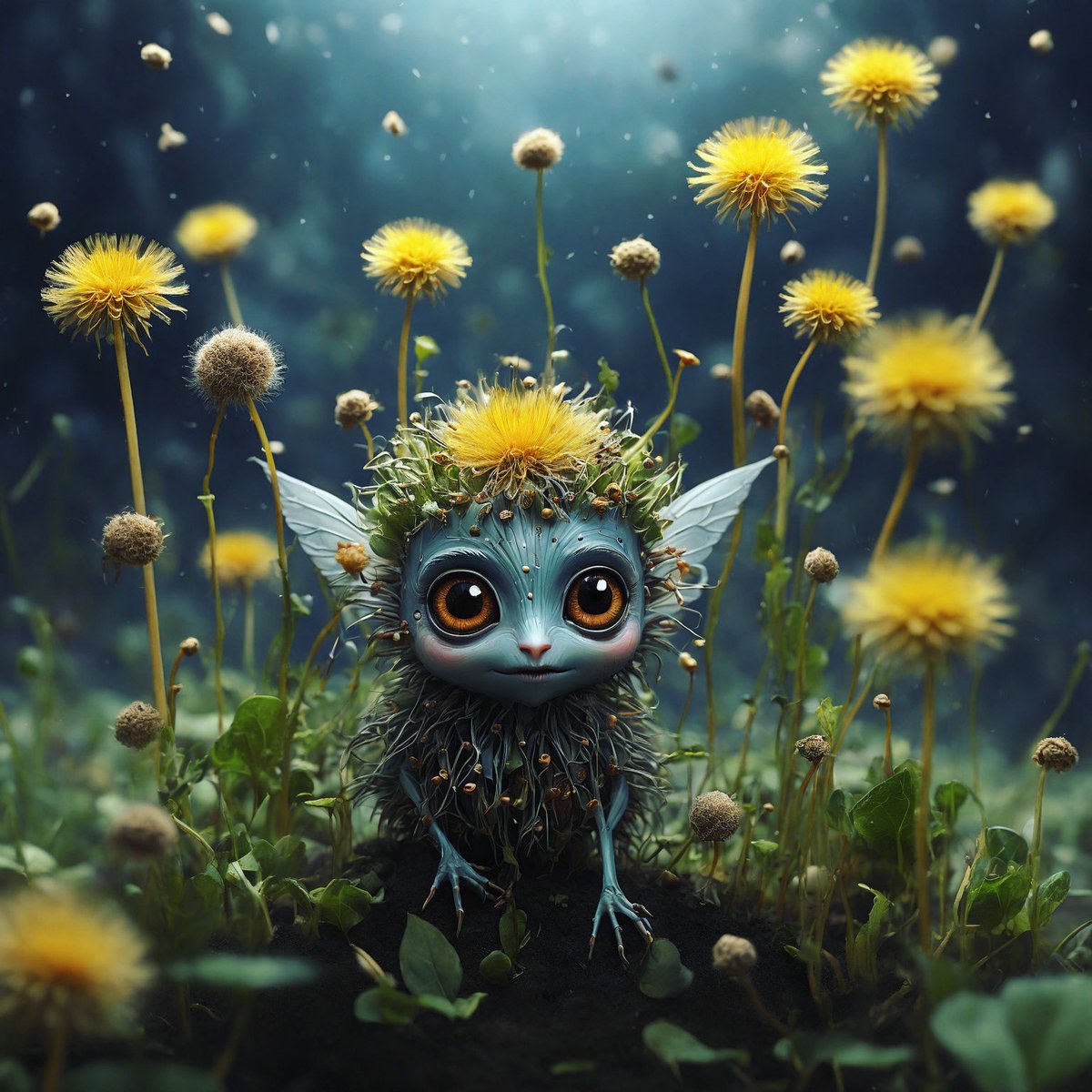 Spring bug #flowers  #fluffy #bigeyes #cute #photography #portrait #love #fluffy #sureal #abstract #scifi #illustration #photography #nftcommunity #aicommunity #vibrant ##fantastic #cute #feather #bird #wild ##pixar #disney #comic #render #3d #recycle