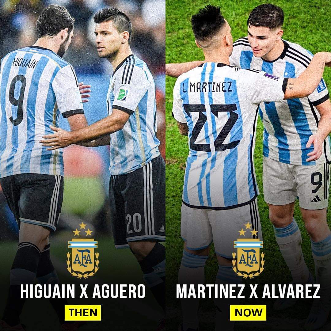 Without anyone noticing, Argentina actually replaced:

▶ Gonzalo Higuaín with Lautaro Martínez.
▶ Sergio Agüero with Julián Álvarez.

🇦🇷💙