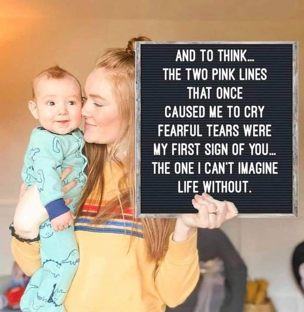 'To think.. the two pink lines that once caused me to cry fearful tears were my first sign of you.. the one I can't imagine life without.' #Shoutyourmotherhood #FridaysforLife 🤱🏻