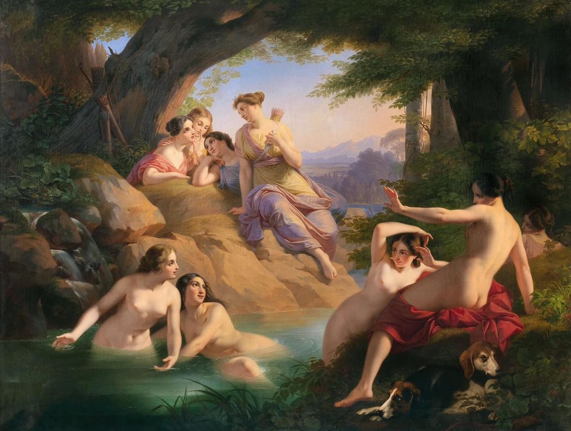 « Diana and her Nymphs Bathing » (1846) Paul Emil Jacobs 🏹🍃