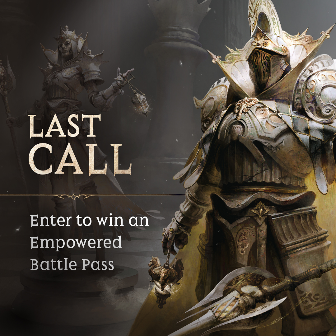 Last call to enter to win a free Empowered Battle Pass, adventurer! This sweepstakes closes on TONIGHT at 11:59pm PST — jump into action now before it’s too late.

Enter and view contest info, rules, and restrictions here: blizz.ly/4bbc0qg