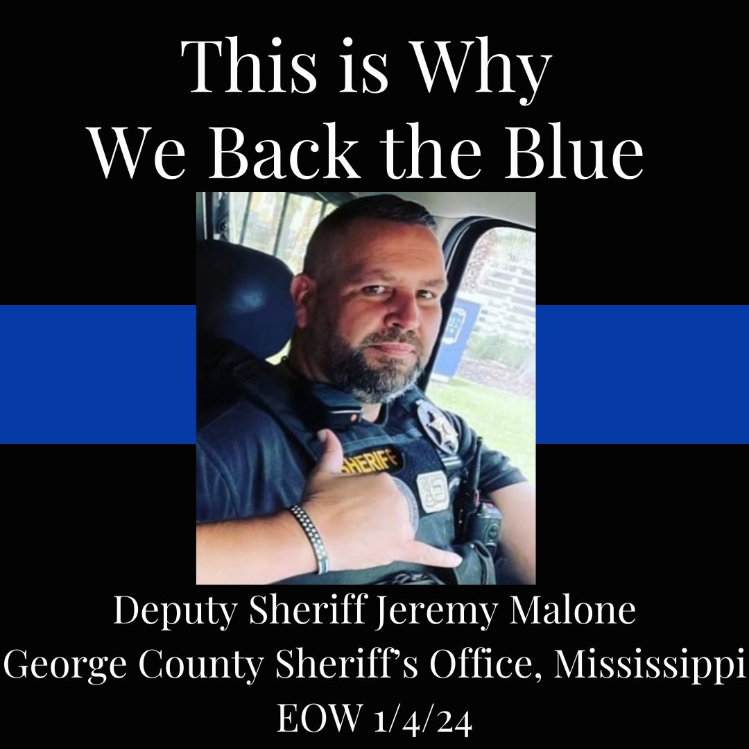 Today, we stand together to pay tribute to Deputy Jeremy Malone, EOW 1/4/24 and express our gratitude for his service.

#supportingthefamiliesoffallenlawenforcement #bluefamily #LawEnforcementFamilies #golfforcops #scholarships #thisiswhywebacktheblue #nationalpoliceweek