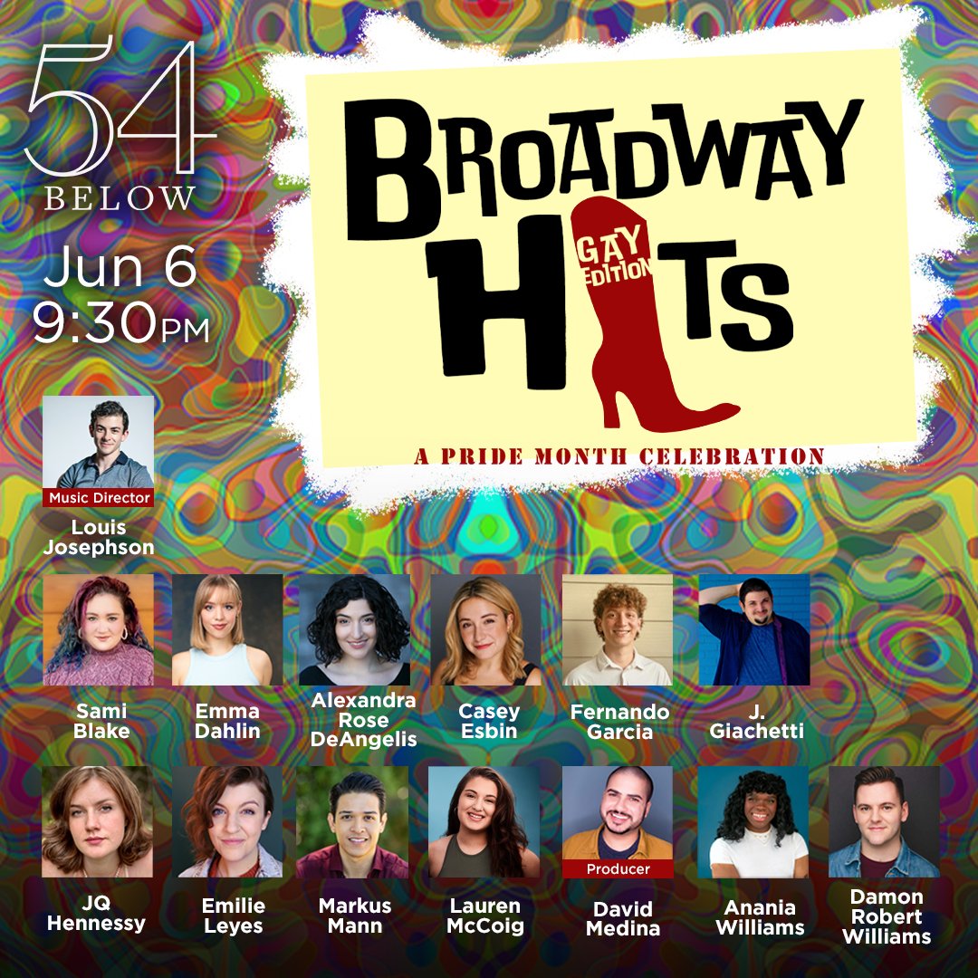 This Pride Month, join us for a celebration of the most flamboyant, unapologetic, and fierce Broadway Hits! Feat. music from Falsettos, Kinky Boots, Rent, and more, get ready to channel your inner queen or king and slay the night away! 54below.org/GayHits