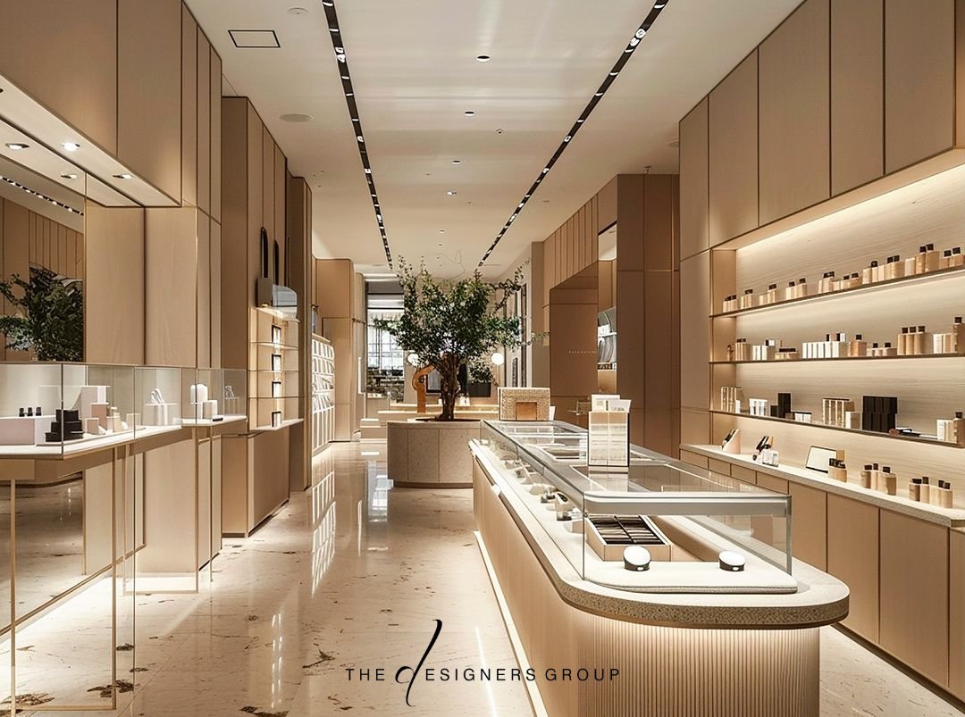 Experience elegance in our latest design for a luxury skincare retail showroom. At TDG, we elevate retail spaces by creating shopping experiences that are both immersive and engage all five senses. #retaildesign