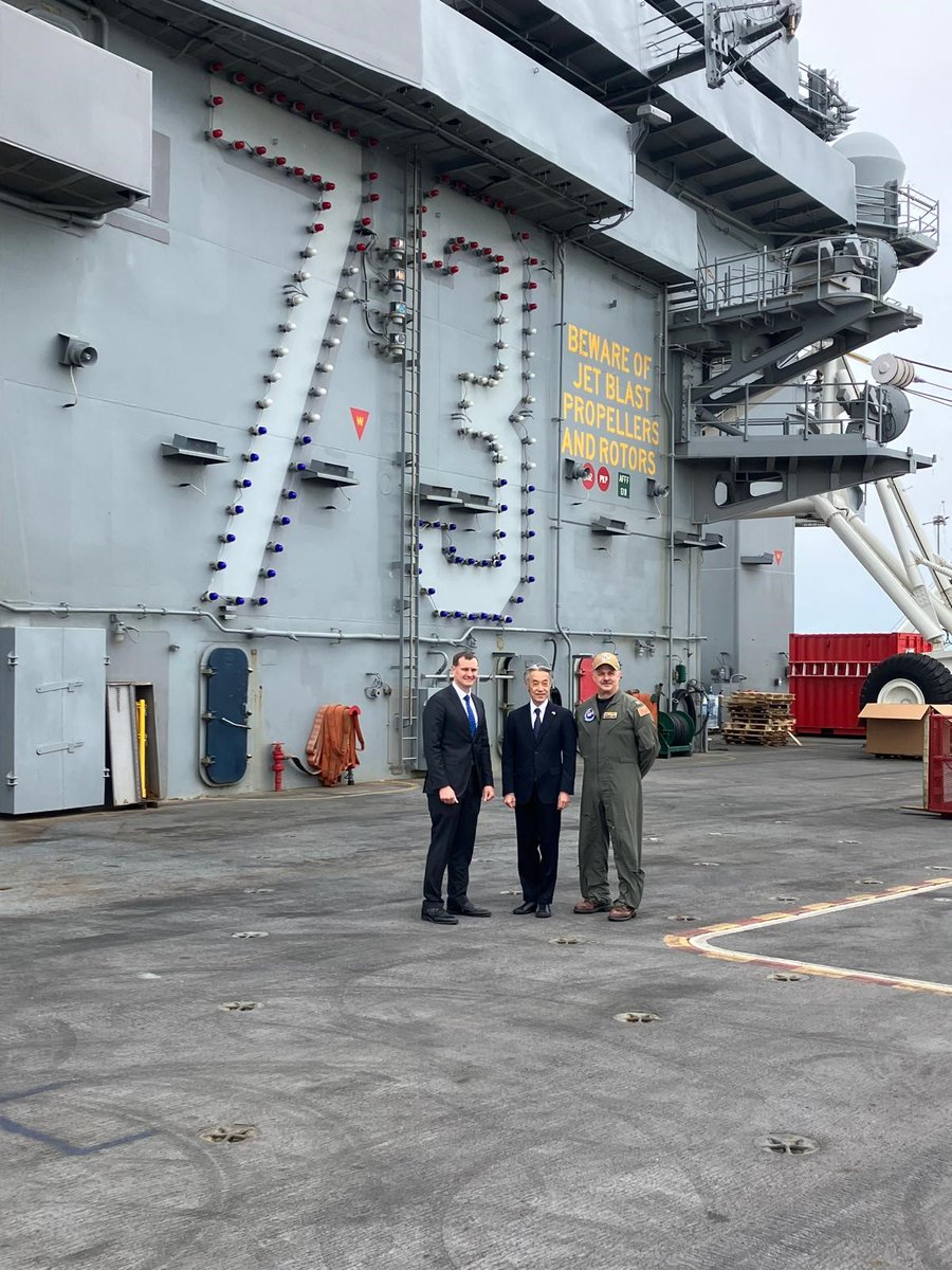 I was honored to address the crew of the USS George Washington who will be forward-deployed to Japan. We appreciate their commitment to peace and security in the Indo-Pacific region and the Japan-US Alliance. Fair winds & following seas! 🇯🇵🤝🇺🇸- Ambassador Yamada