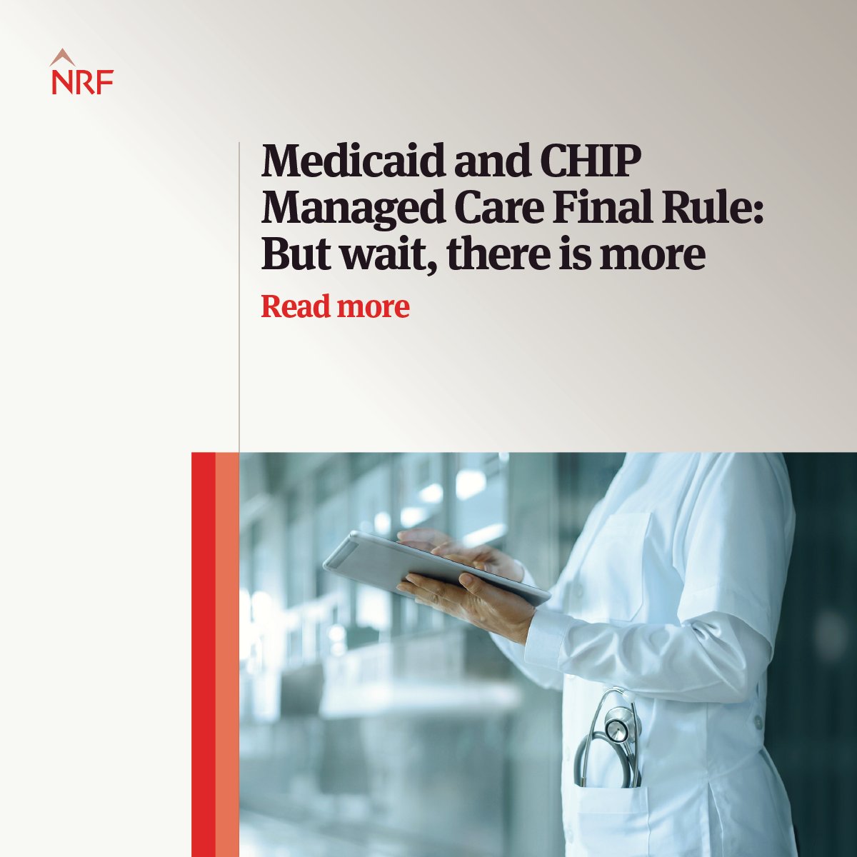 Susan Feigin Harris, Jeff Wurzburg, Kathleen Rubinstein and Erin Riley discuss CMS’ recently released an unpublished version of its Medicaid and CHIP Managed Care Final Rule. ow.ly/6rPZ50Rw9Go