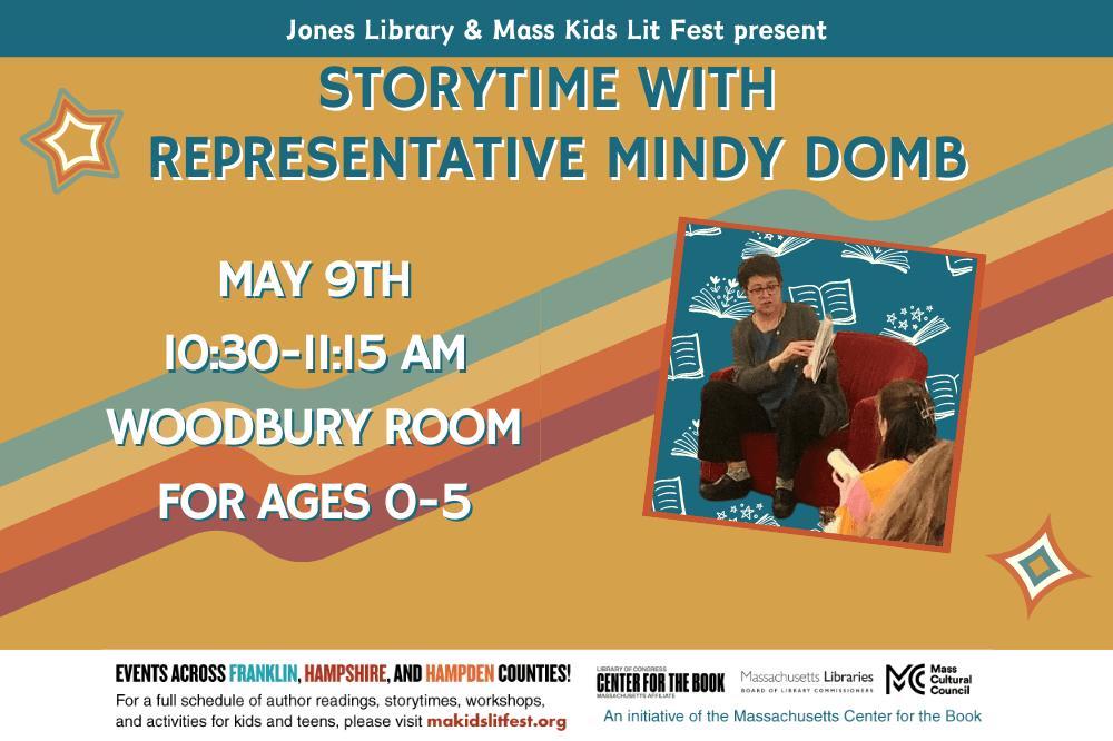 @JonesLibraryMA in #amherstma hosts @MindyForMA for a #MassKidsLitFest #storytime w/ #childrensbooks about helping your community! Ages 0-5: ow.ly/O74g50RvEaW #preschool #literacy #ChildrensBookWeek #pioneervalley #CenterForTheBook @MassLibAssoc @mblclibraries @NEIBAbooks