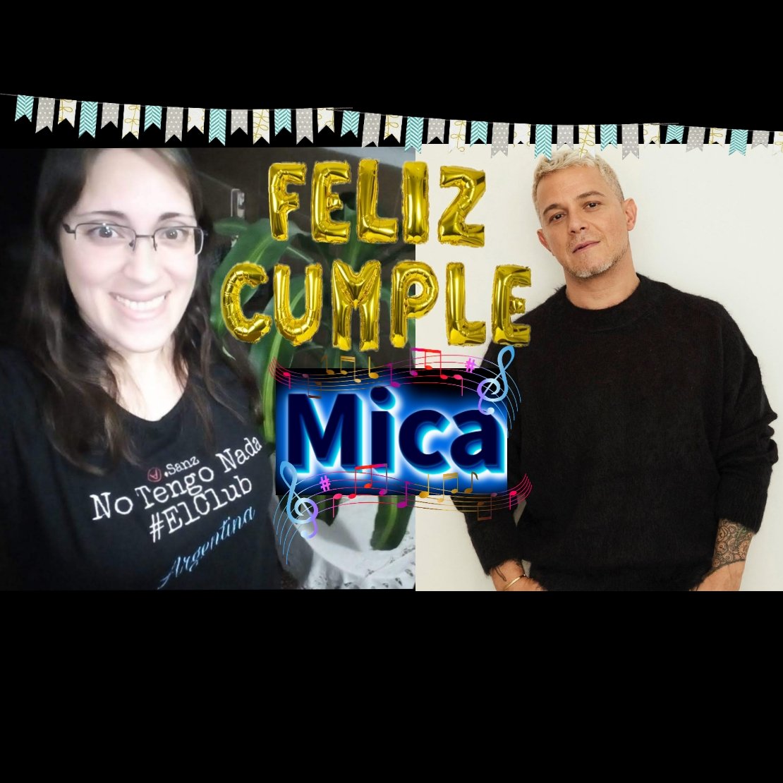 Hoy festejamos 🥳 el cumpleaños 🎂🎈🎉 de una mujer maravillosa , valiente y generosa ✨️que siempre está para brindarse! Feliz Vida 🫶 @musica_mica 🎶🎶🎶 que siga la música junt@s a @AlejandroSanz 🎼🎼🎼🎼🎼 #FelizCumpleañosMica #hasquesuceda🙌 @notengonadaarg #ElClub