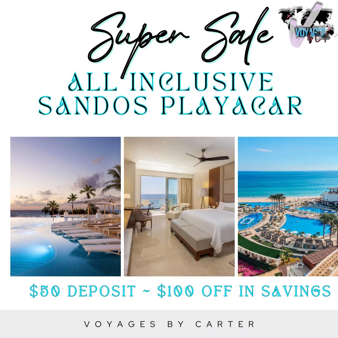 All inclusive | 4 nights for 2 | $50 Deposit 
Mexico | $1164.00 (total price)~ $582 Per Person 🔥

#vacation #travelgram #allinclusive #travelagent #supersale