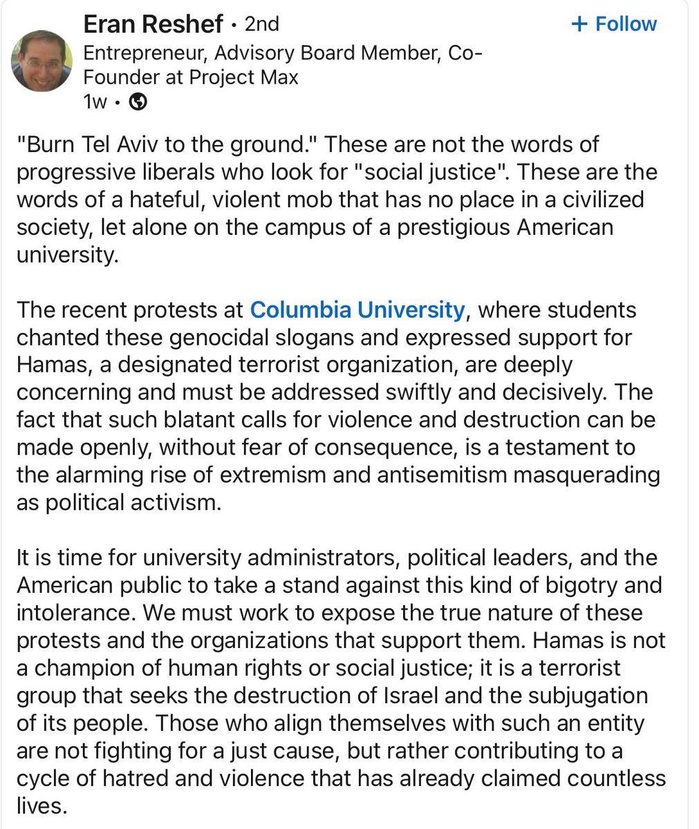 linkedin.com/posts/eranresh…

#antisemitism #ColumbiaUniversityProtest #mobrule