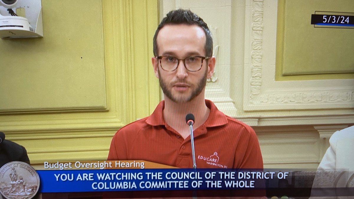 Advocacy Manager Adam Barragan-Smith testified in the DC Council's final public hearing on the FY25 budget earlier today about the #PayEquityFund. He urged the Council to restore full funding to the program and shared teachers' stories about how it has helped them. #ProtectPEF