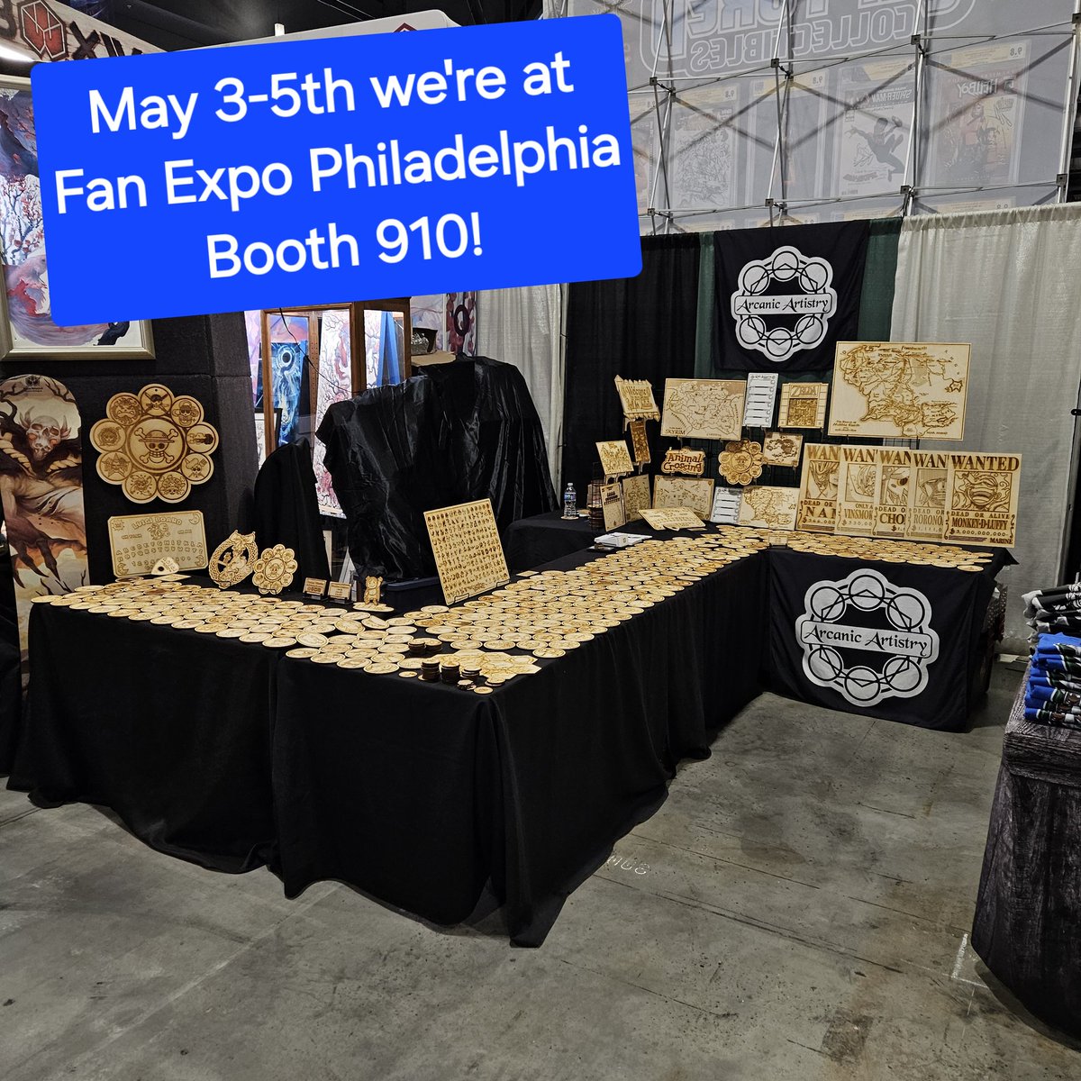 This weekend we're vending at Fan Expo Philadelphia! Be sure to come by our booth 910 to pick up a few coasters. #fanexpo #fanexpophiladelphia #animecon #artistalley #convention