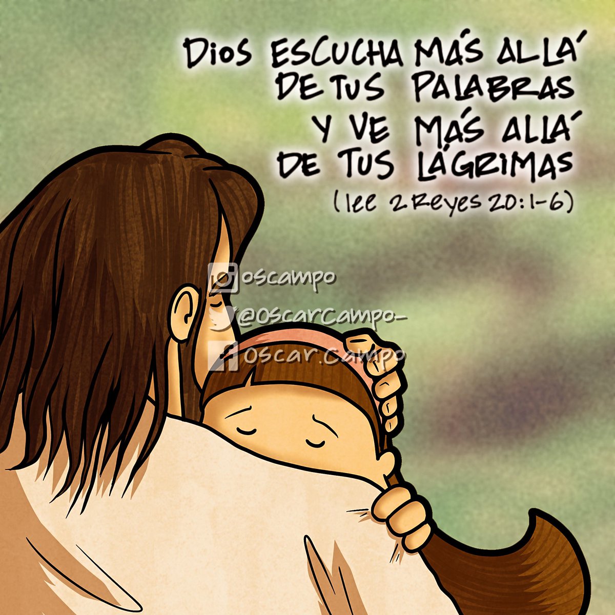 Dios escucha más allá de tus palabras y ve más allá de tus lágrimas. (lee 2 Reyes 20:1-6). #God #Jesus #illustration #wisdomtips #compartiresbendecir #todaysdoodle