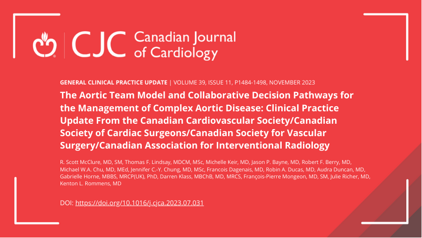 CJC Journals (@cjcjournals) on Twitter photo 📢 #Tweetorial:
McClure et al. shared a Clinical Practice Update by <a href="/SCC_CCS/">CCS</a>, @CSCS_SCCC, <a href="/CanadianSVS/">CSVS</a> & <a href="/CAIRweb/">Canadian Association for Interventional Radiology</a> on: “The Aortic Team Model and Collaborative Decision Pathways for the Management of Complex Aortic Disease” 👉 onlinecjc.ca/article/S0828-… #CJC 1/10 🧵 📢 #Tweetorial:
McClure et al. shared a Clinical Practice Update by <a href="/SCC_CCS/">CCS</a>, @CSCS_SCCC, <a href="/CanadianSVS/">CSVS</a> & <a href="/CAIRweb/">Canadian Association for Interventional Radiology</a> on: “The Aortic Team Model and Collaborative Decision Pathways for the Management of Complex Aortic Disease” 👉 onlinecjc.ca/article/S0828-… #CJC 1/10 🧵
