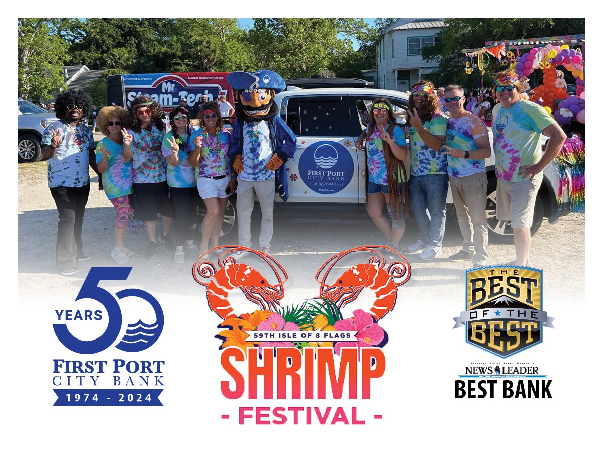 🎉🍤🌊 The First Port City Bank Florida Team had a blast at the 59th Isle of 8 Flags Shrimp Festival Parade in Fernandina Beach! 🦐 🎶 #ShrimpFest #CommunitySupport #FernandinaBeach #FirstPortCityBank