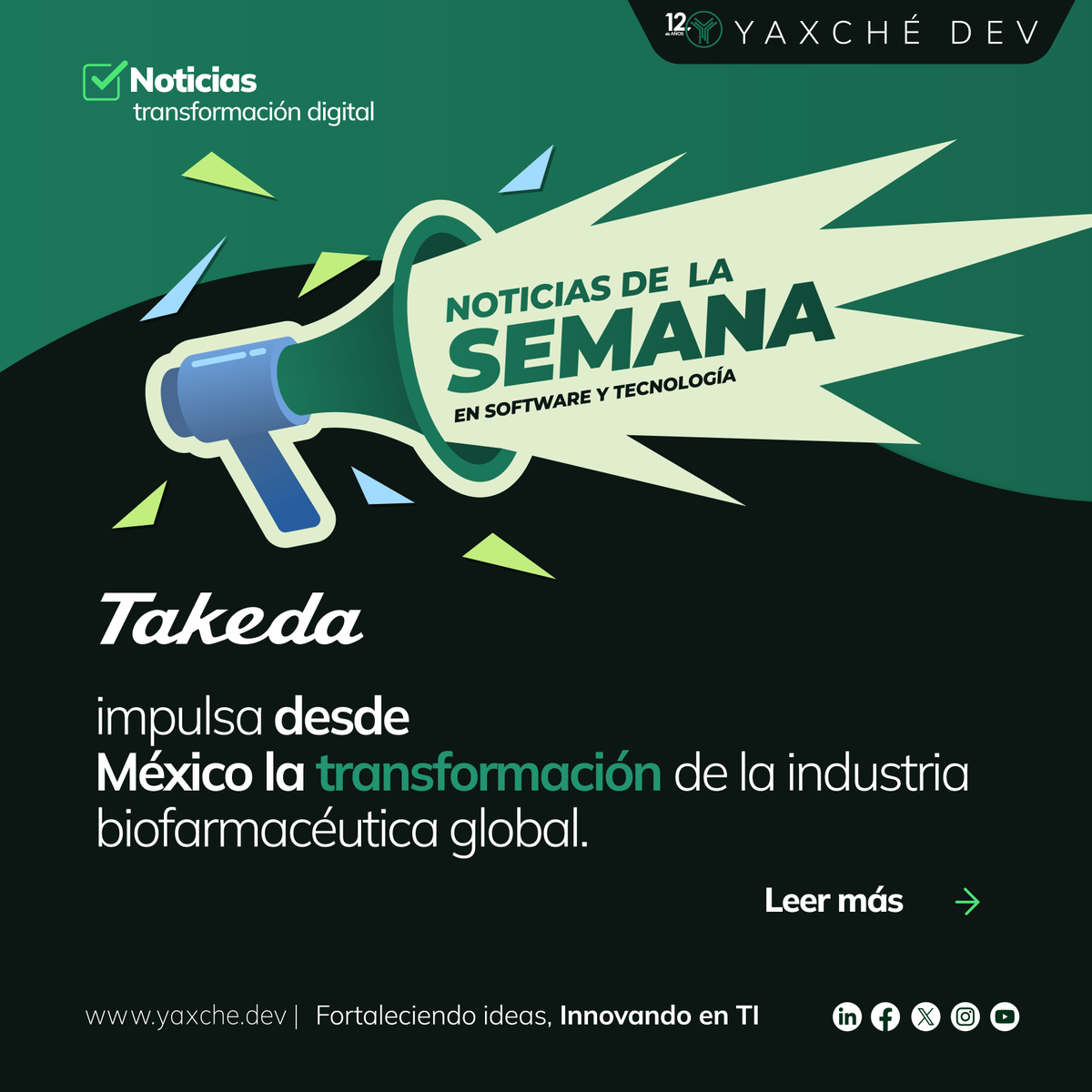 yaxchedev's tweet image. #Noticias |  Un año después de anunciar su lanzamiento, #Takeda inaugura oficialmente las instalaciones del Innovation Capability Center (ICC) en México. Este gran hito refuerza la competitividad tecnologíca de México en el campo de la salud a nivel mundial.
#softwareenginering