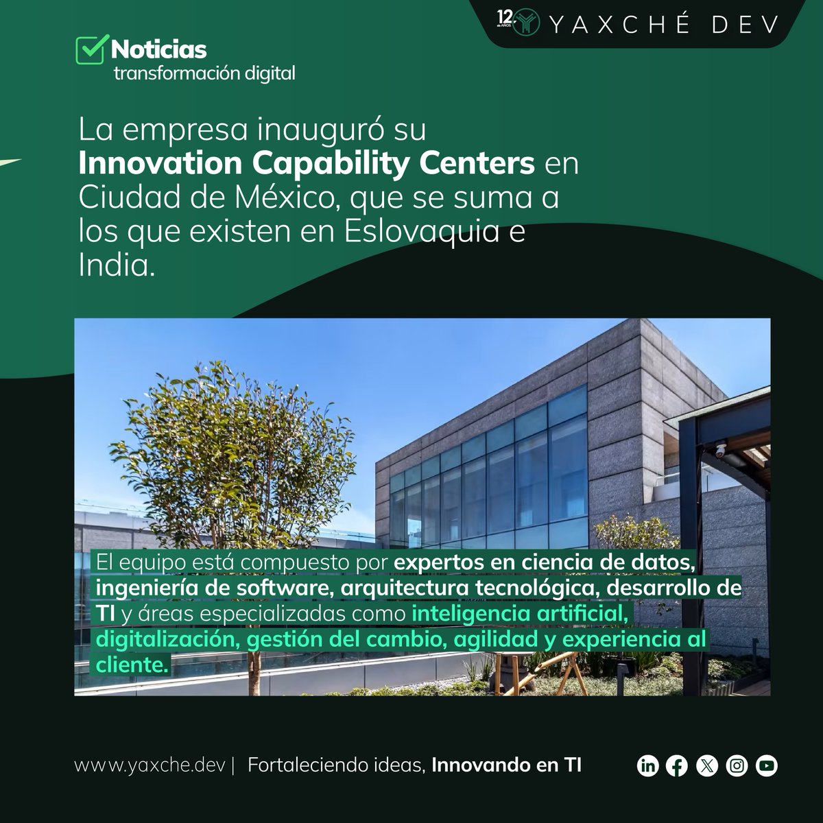 yaxchedev's tweet image. #Noticias |  Un año después de anunciar su lanzamiento, #Takeda inaugura oficialmente las instalaciones del Innovation Capability Center (ICC) en México. Este gran hito refuerza la competitividad tecnologíca de México en el campo de la salud a nivel mundial.
#softwareenginering