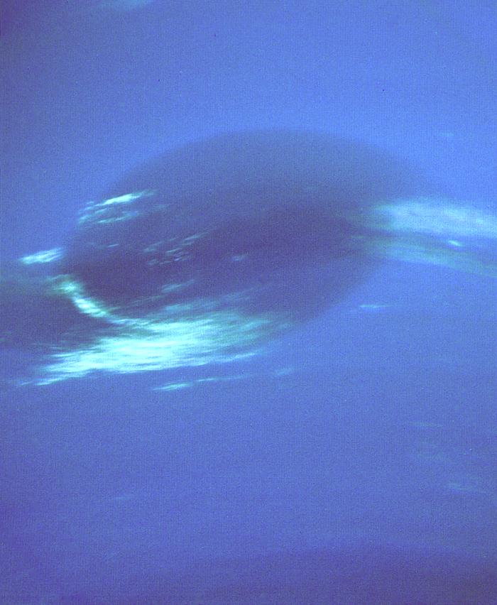 The Great Dark Spot on Neptune up close - imaged by Voyager 2

(Credit: NASA / Jet Propulsion Lab)