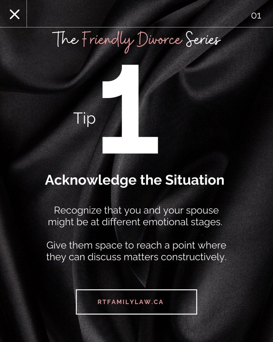 Every Friday, we're sharing a tip to make your divorce as friendly as possible. 

While it sometimes is not an easy feat, it is possible. 

Make sure to follow us if you aren't already, you don't want to miss these! 

#AmicableDivorce #FamilyLaw #LegalSupport #RTFamilyLaw