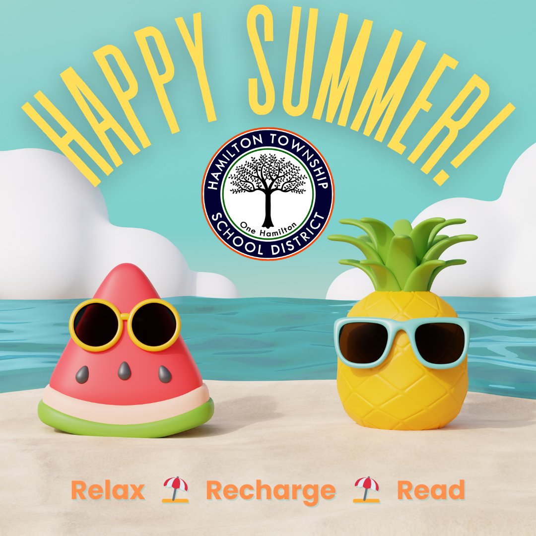 WeAreHTSD (@wearehtsd) on Twitter photo π£ TODAY in Hamilton
βοΈ Happy Summer Vacation! βοΈ
Relax β± Recharge β± Read
#HTSD #HTSDpride
<a href="/ScottRRocco/">Scott Rocco, Ed.D.</a> <a href="/HTSDSecondary/">Jim Altobello Ed.D.</a> <a href="/HTSDCurriculum/">Hamilton Twp. C&I</a> <a href="/HTSD_HR/">@HTSD_HR</a> <a href="/HTSD_Tech/">HTSD Technology Department</a> <a href="/LauraGeltch/">Laura Geltch</a> <a href="/HamiltonTwpNJ/">Hamilton Township NJ</a> <a href="/HTSD_Nottingham/">Nottingham High School</a> <a href="/HTSD_West/">Hamilton High West -The Hornet Buzz π</a> <a href="/SpartanSentinel/">The Spartan Sentinel</a> <a href="/HTSD_Crockett/">Crockett Middle School</a> <a href="/HTSD_Grice/">Grice Middle School</a> <a href="/HTSD_Reynolds/">Reynolds Middle School</a> π£ TODAY in Hamilton
βοΈ Happy Summer Vacation! βοΈ
Relax β± Recharge β± Read
#HTSD #HTSDpride
<a href="/ScottRRocco/">Scott Rocco, Ed.D.</a> <a href="/HTSDSecondary/">Jim Altobello Ed.D.</a> <a href="/HTSDCurriculum/">Hamilton Twp. C&I</a> <a href="/HTSD_HR/">@HTSD_HR</a> <a href="/HTSD_Tech/">HTSD Technology Department</a> <a href="/LauraGeltch/">Laura Geltch</a> <a href="/HamiltonTwpNJ/">Hamilton Township NJ</a> <a href="/HTSD_Nottingham/">Nottingham High School</a> <a href="/HTSD_West/">Hamilton High West -The Hornet Buzz π</a> <a href="/SpartanSentinel/">The Spartan Sentinel</a> <a href="/HTSD_Crockett/">Crockett Middle School</a> <a href="/HTSD_Grice/">Grice Middle School</a> <a href="/HTSD_Reynolds/">Reynolds Middle School</a>