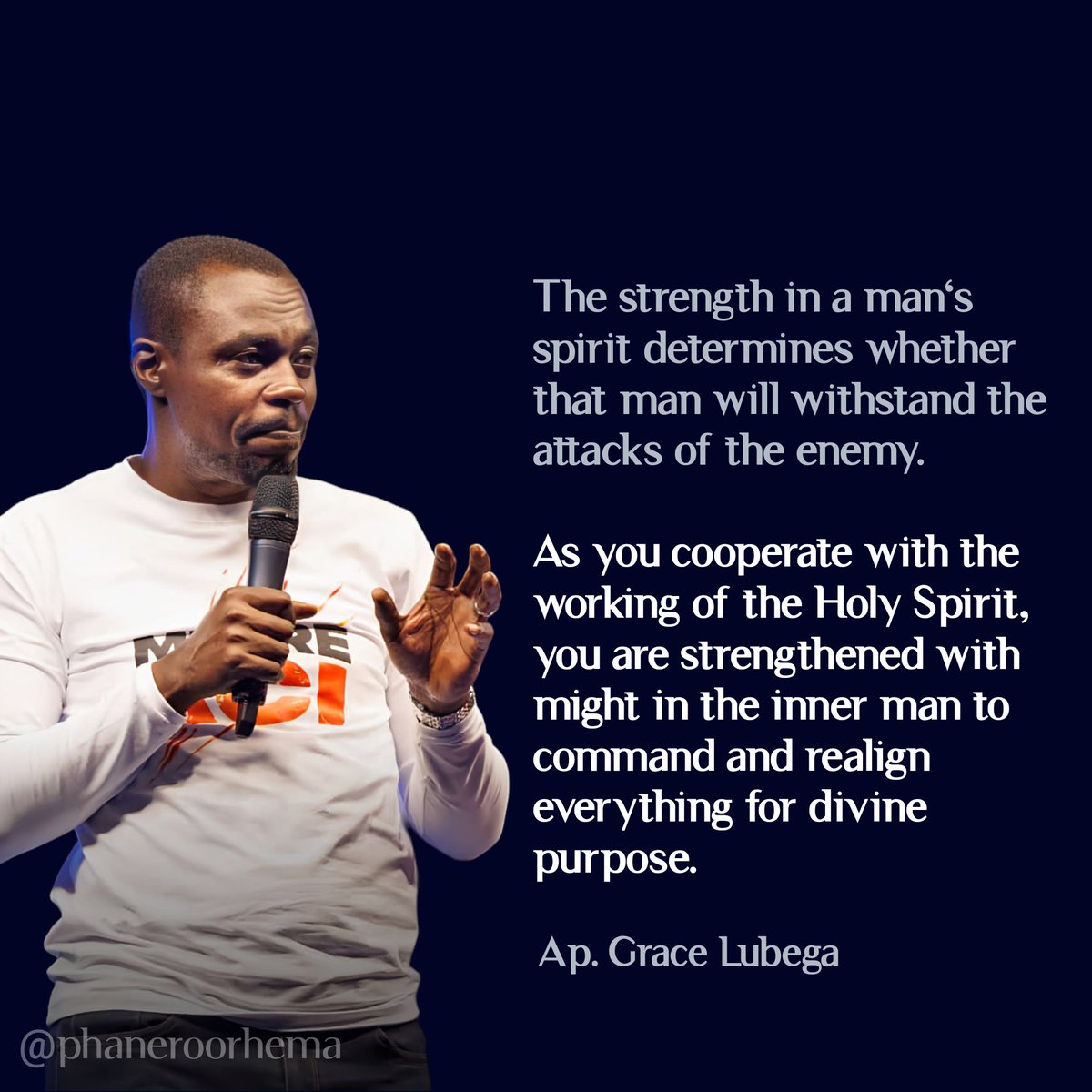 The strength in a man's spirit determines whether that man will withstand the attacks of the enemy. 

Ap. Grace Lubega
#PhanerooRhema 
#CatchTheFire2024
#AruaEdition