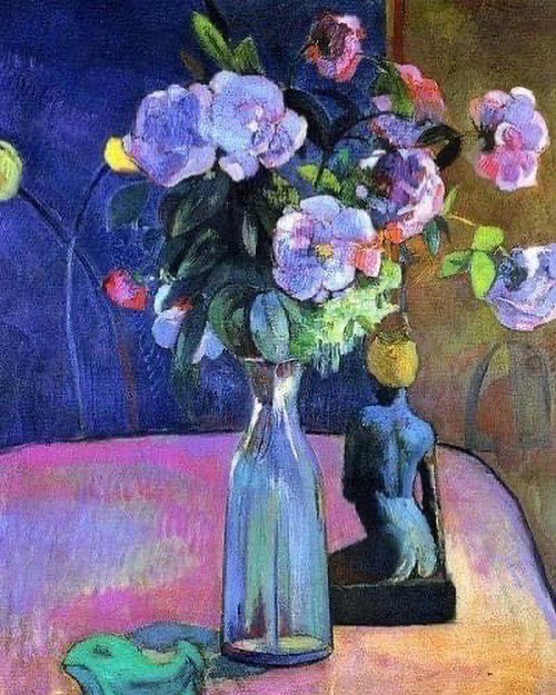 Roses and Statuette,1889
Paul Gauguin (French,1848-1903) 
Oil on canvas.