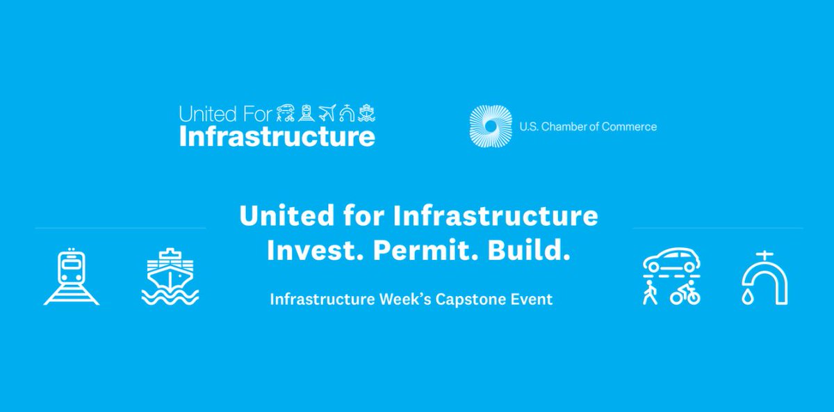 USChamber's tweet photo. Invest. Permit. Build. 🏗️
Join us in partnership with @United4Infra and @USAccelerate on Tuesday, May 14 for our Infrastructure Week Steering Committee event! RSVP: https://t.co/zfiWTpDBCJ https://t.co/LahSNbTkA9