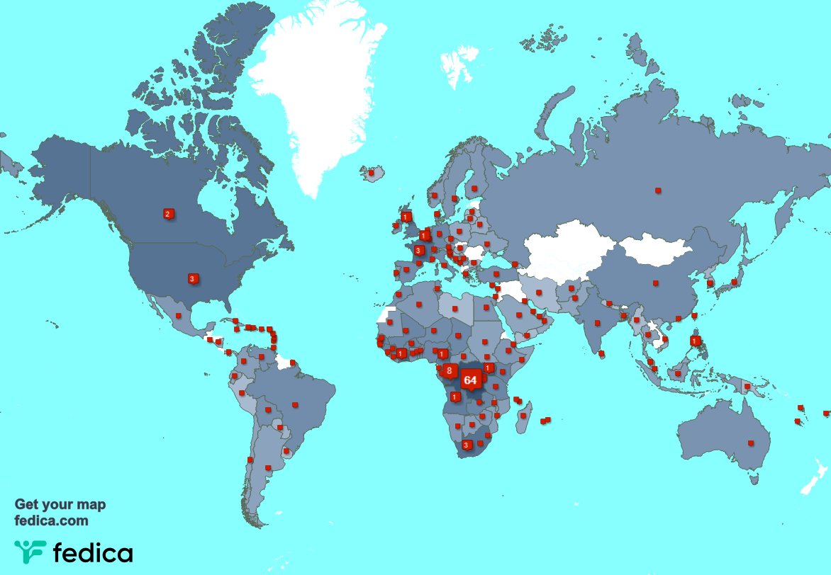 J'ai 243 nouveaux abonnés, de République démocratique du Congo 🇨🇩, Afrique du Sud 🇿🇦, Sénégal 🇸🇳, et plus la semaine dernière. Voir fedica.com/!Icone_Carbone