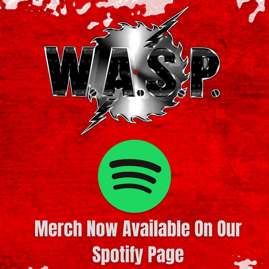 W.A.S.P. merchandise is now available right on our Spotify page! Visit open.spotify.com/artist/3BVkDHW… #waspnation #wasp #blackielawless #hardrock #heavymetal #80smetal #bravewords #metaledge #blabbermouth #monstersofrock #classicrock #loudwire #metalhammer #rollingstone