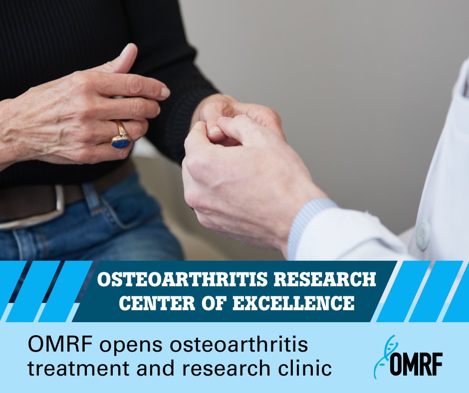 OMRF has opened a new clinic for people with knee and hand osteoarthritis, the most common form of arthritis. 🖐️🦵

Read more: omrf.org/2024/04/30/omr…