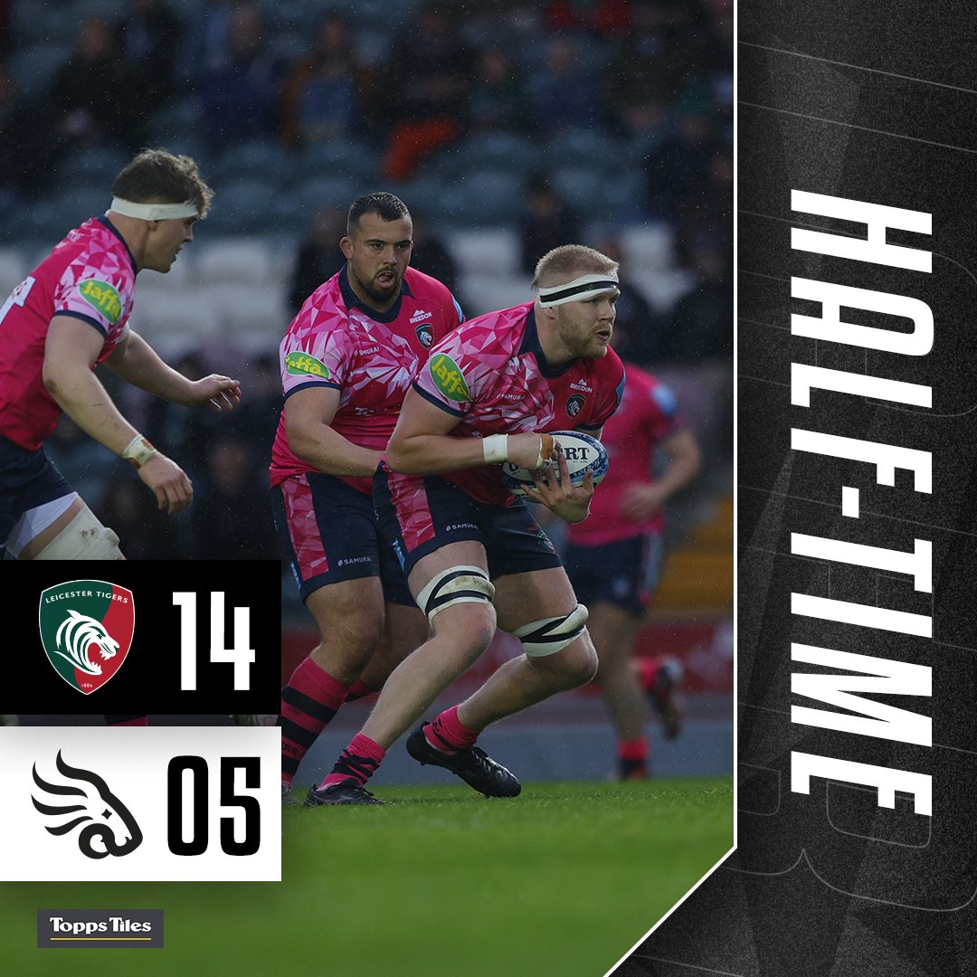 We lead at the break 🙌 #LEIvBL 🏉 #COYT 🐯 Matchday LIVE ➡️ LeicesterTigers.com/match/exhibiti…