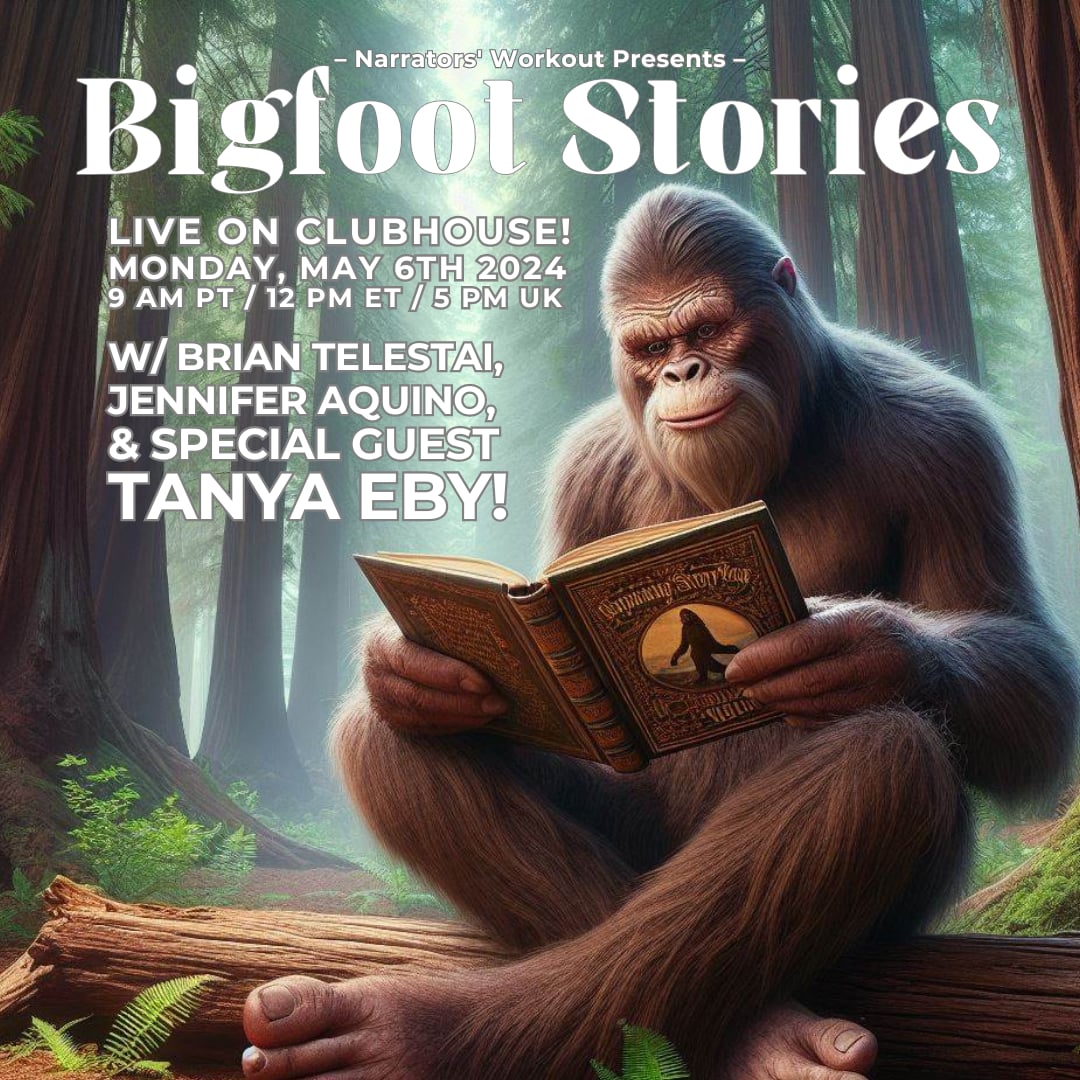 Narrators' Workout on Clubhouse! Join us Monday 5/6 9am PT/12n ET w/special guest Tanya Eby, CD at Deyan Audio! A safe place where narrators read 1-2 minutes of material out loud. 5/6 will be Big Foot Stories! #actor #voiceactor #narrator #loveaudiobooks clubhouse.com/invite/8dkuw31…