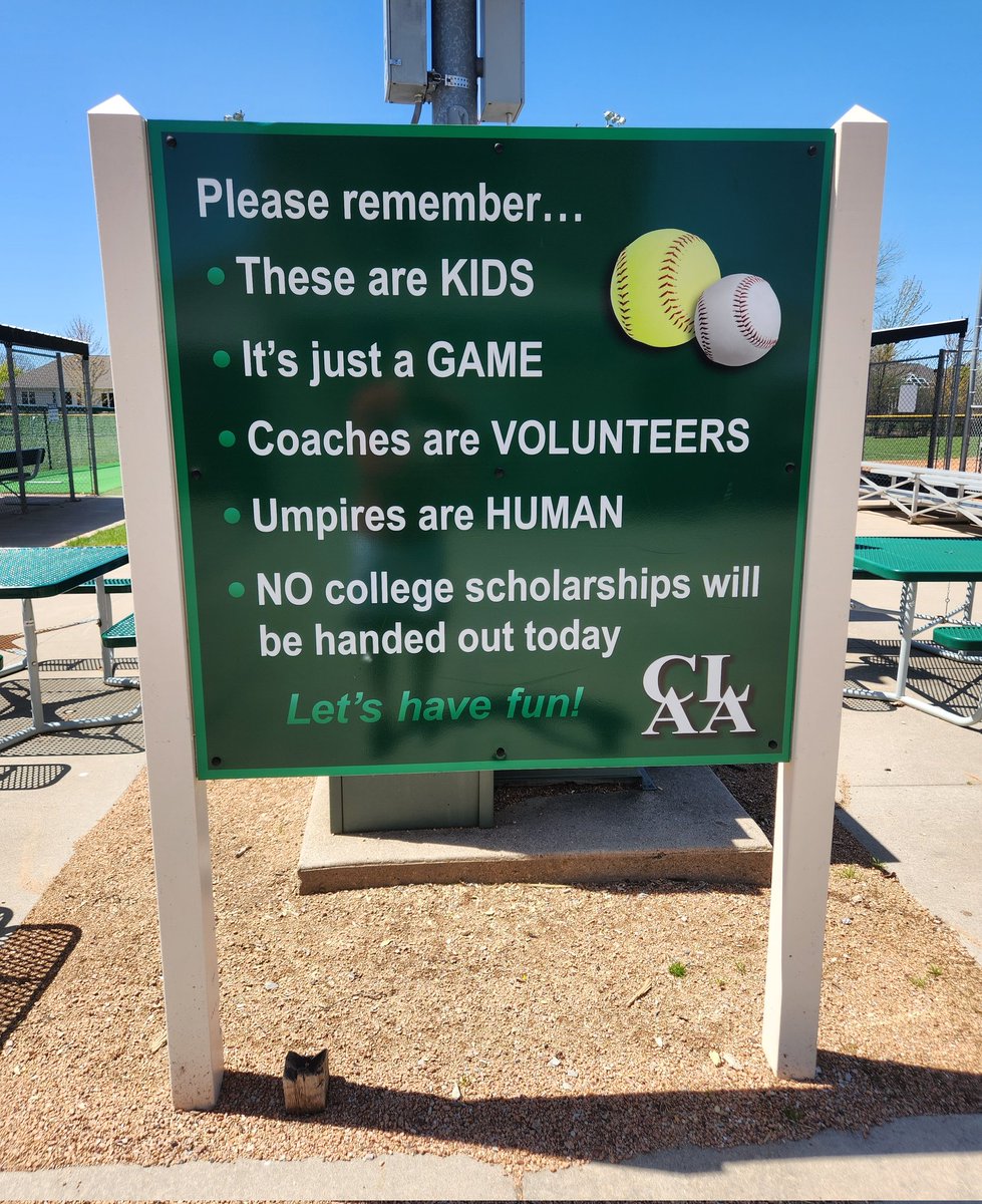 LOVE this sign -- which is located in Combined Locks, Wisconsin. WORTH READING for parents. Should be posted at EVERY Little League ball field!