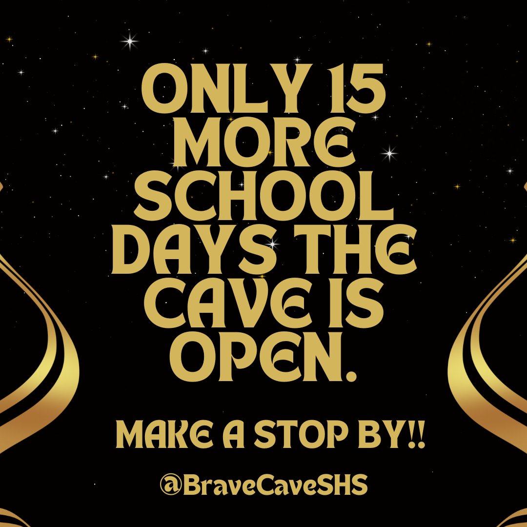 Only 15 more school days and the Brave Cave will shut down for the year!! #gobraves #blackandgold #merch #socasteehighschool #bravecave #bravenation 😎