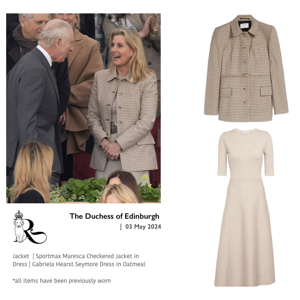 Thanks Mariana!  
Here are the outfit details for the Duchess of Edinburgh at day three of the Royal Windsor Horse Show.  #TheDuchessOfEdinburgh #SuperSophie