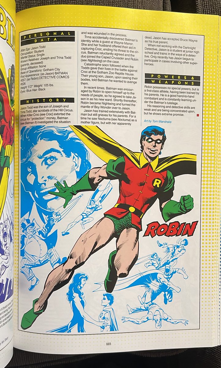 Finally, today’s Who’s Who entry! It’s Tim Drake, Robin! My least favorite Robin. Artwork by the great Tom Mandrake… #WhosWho #Robin #DCcomics #comics