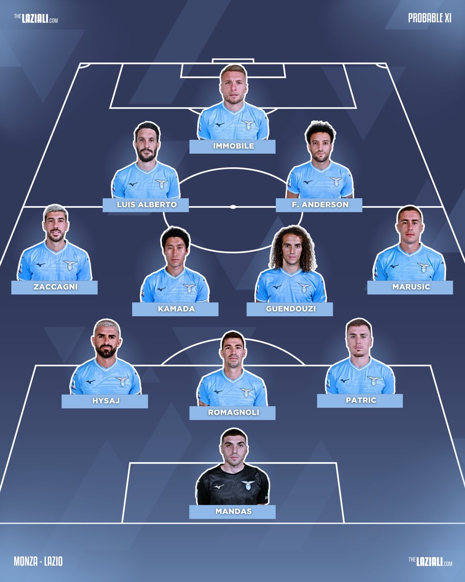 LAZIO'S PROBABLE XI TO TAKE ON MONZA

🇬🇷 #Mandas continues in goal

🇮🇹 #Zaccagi & #Immobile to return from the first minute in attack

🇦🇱 #Hysaj favoured over #Casale to fill in at left center-back for the injured #Gila

#TheLaziali #MonzaLazio #Lazio #Monza #SerieA